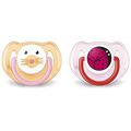זוג מוצצי סיליקון אורתודנטיים אוונט 6-18 Fashion - ורוד/כתום Avent