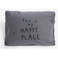 ציפה לכרית 100% כותנה Happy Place - אפור צרקול מיננה