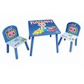 סט שולחן+2 כסאות מעץ מצוייר קוקומלון