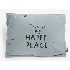 ציפה לכרית 100% כותנה Happy Place - כחול מיננה