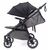 עגלת תאומים צרה בייבי מונסטרס Easy Twin 4 עם מדרך רגלים מכוונן (בד בסיס אפור) Baby Monsters
