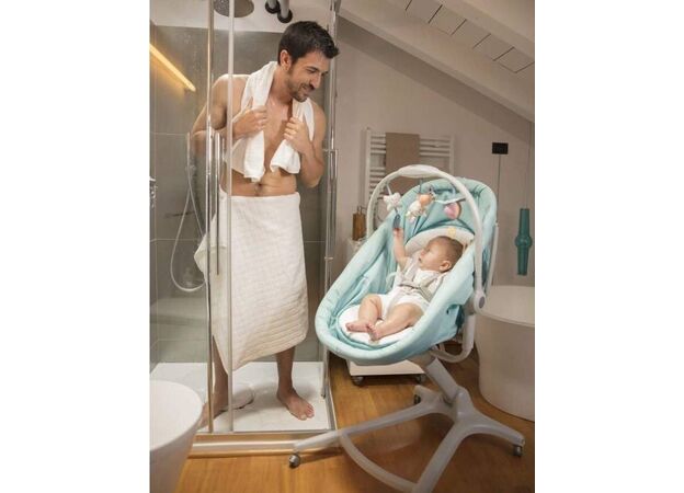 עריסה משולבת עם טרמפולינה וכיסא האכלה Baby Hug 4 In 1 - אפור/ג"ינס Spectrum צ"יקו