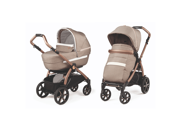 סט עגלה תינוק בוק פלוס עלית פרימיום Elite Premium 2021 - ורוד/זהב Mon Amour פג פרגו