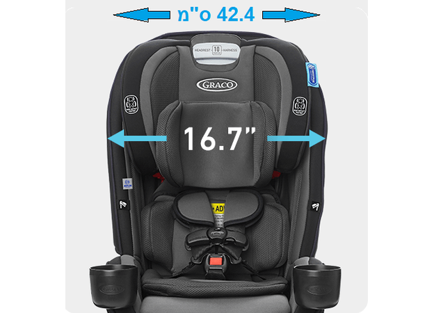כסא בטיחות משולב בוסטר צר במיוחד SlimFit3 LX - אפור/כחול Stanford גרקו