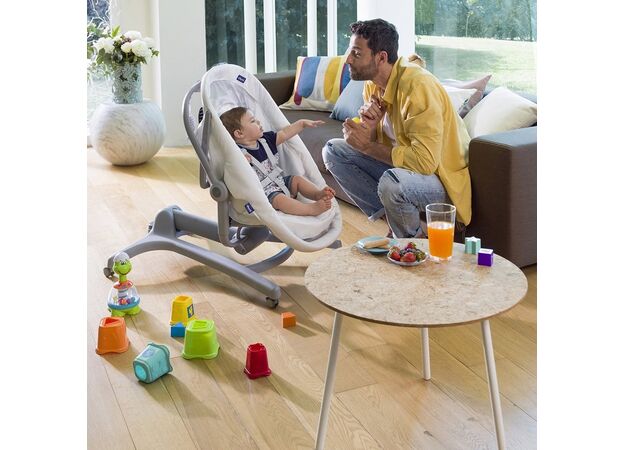 עריסה משולבת עם טרמפולינה וכיסא האכלה Baby Hug 4 In 1 אייר - אפור כהה Dark Grey ציקו