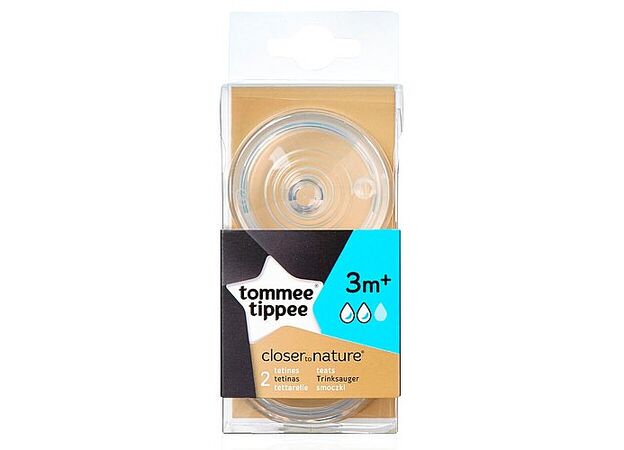 פטמות 3 חודש זרימה בינונית הכי טבעי Tommee tippee