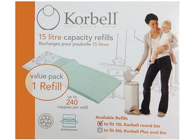 שקיות מילוי לפח חיתולים Korbell