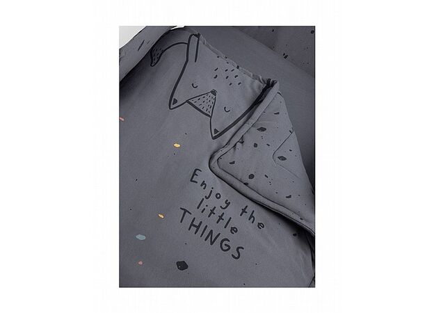 שמיכת תינוק חורפית 100% כותנה דו צדדית עם מילוי 115/85 ס"מ ליין חיות - מיננה Minene