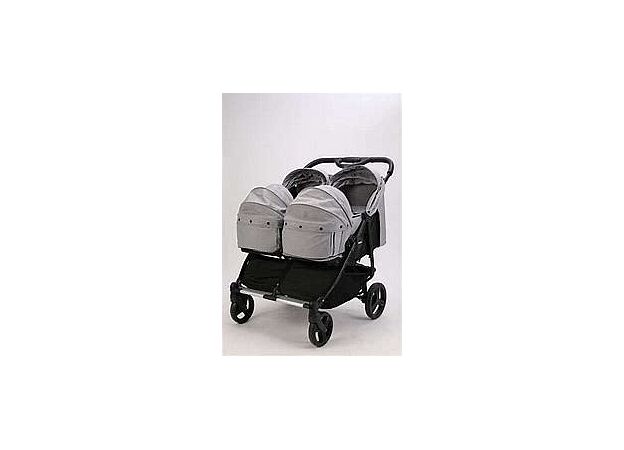 עגלת תאומים דובלו מבית אינפנטי צבע אפור INFANTI DOBLO