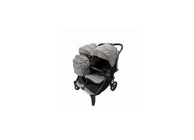 עגלת תאומים דובלו מבית אינפנטי צבע אפור INFANTI DOBLO
