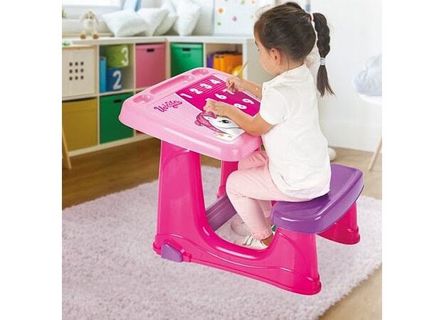 שולחן ציור ויצירה וספסל ישיבה - חד קרן - Dolu Toys