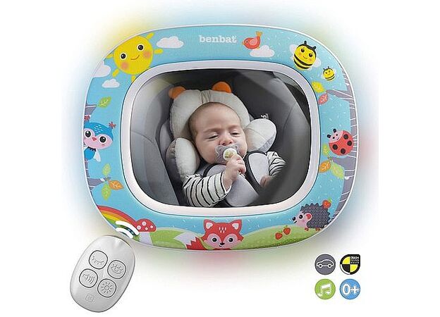 מראה לרכב לתינוק FOREST FUN עם מנגינות מרגיעות ותאורת לילה - benbat